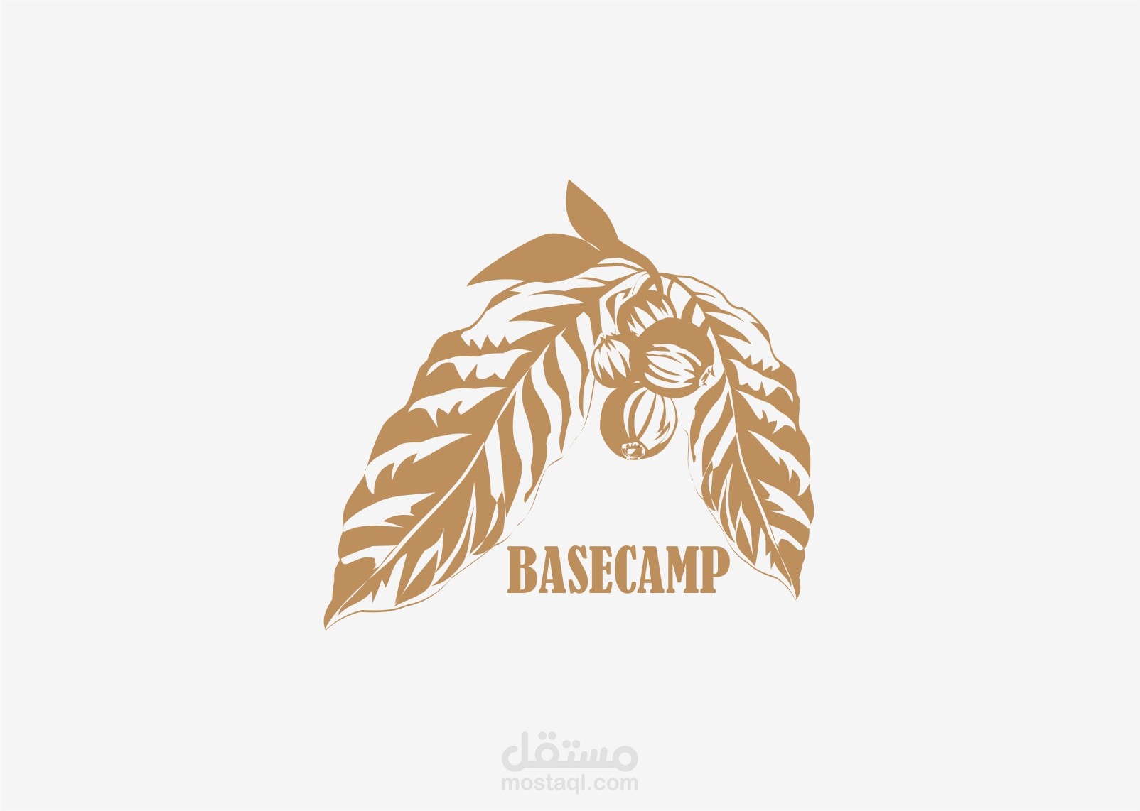 simple logo for base camp coffee