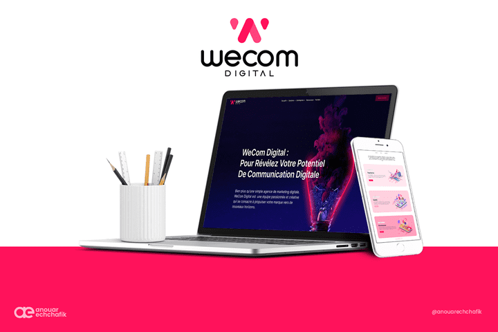 Wecom Digital - Logo design & brand identity & website