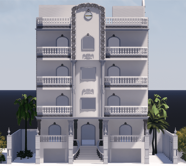 إعادة تصميم واجهة عمارة  سكنية كلاسيكية