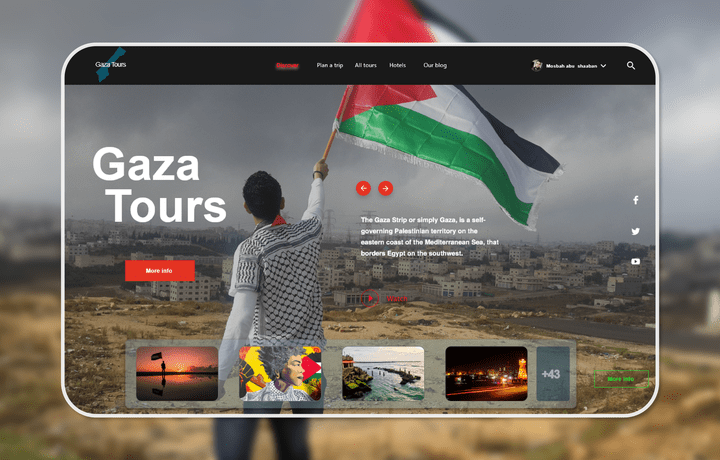 UI/UX Gaza tours discover page