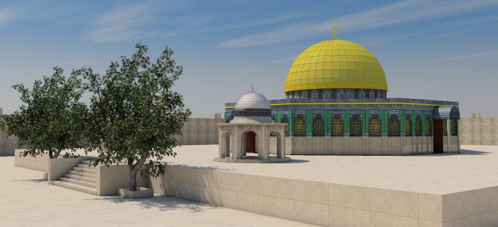 تصميم  3D لمسجد قبة الصخرة المشرفة