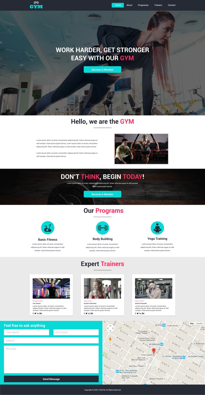 GYM - A Responsive Website in HTML, CSS and JavaScript