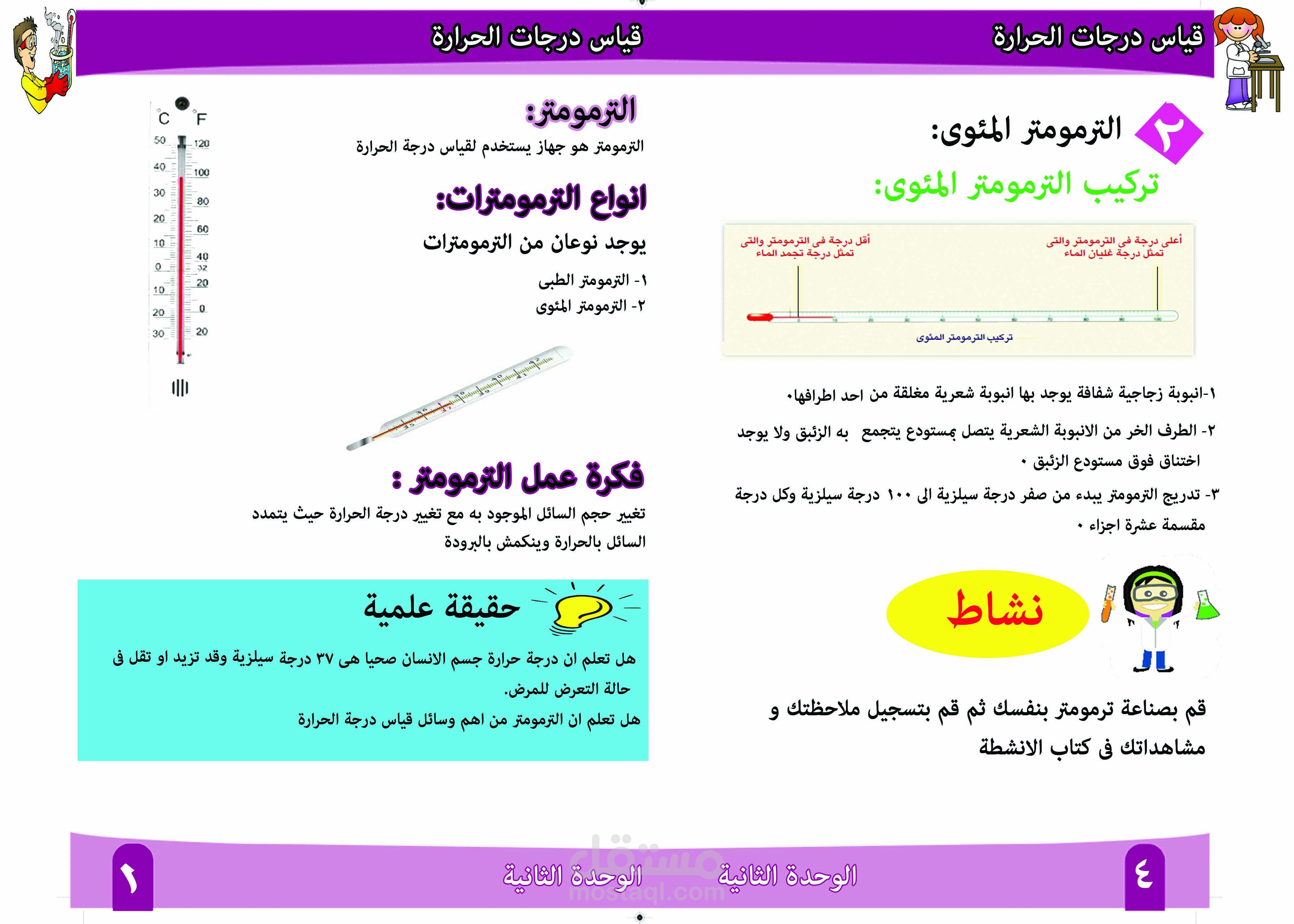 صفحة داخلية لكتاب علوم