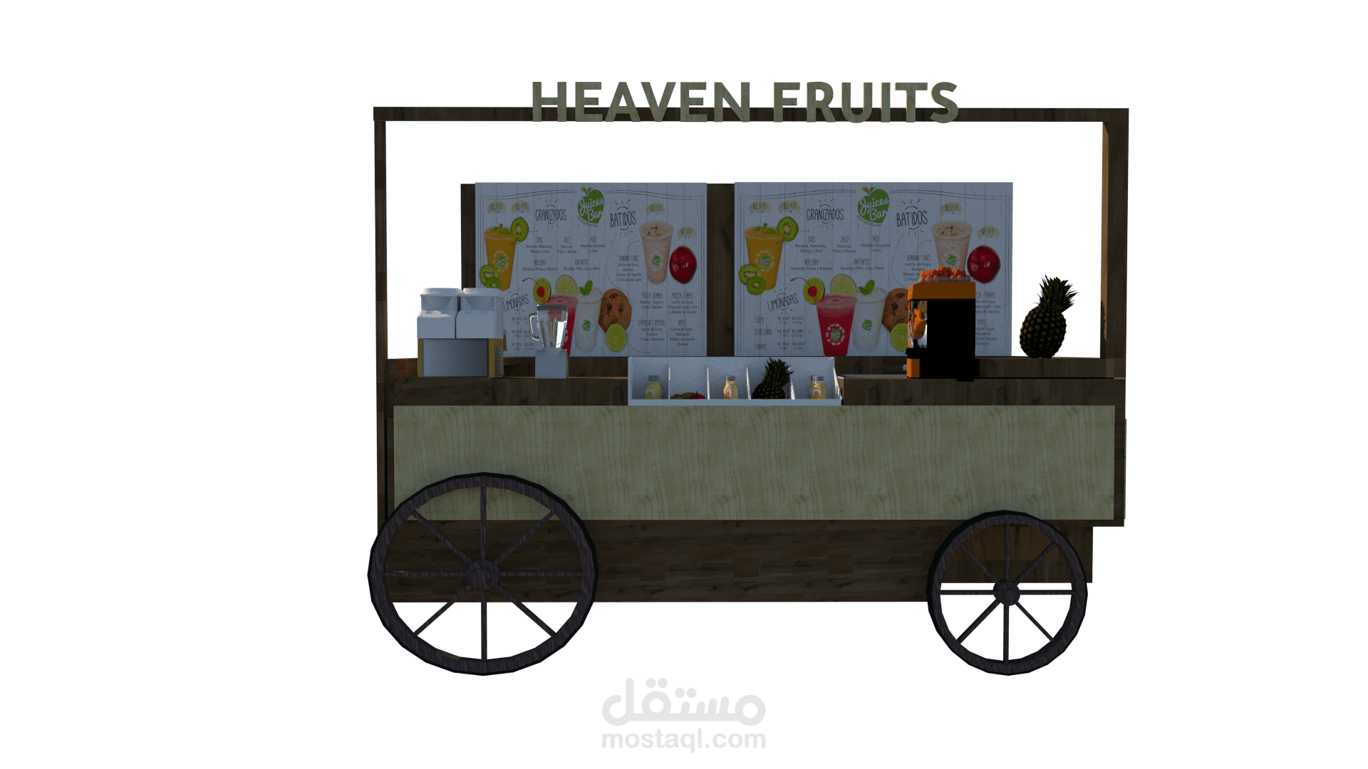 مجسم ثلاثي الأبعاد fast juice cart