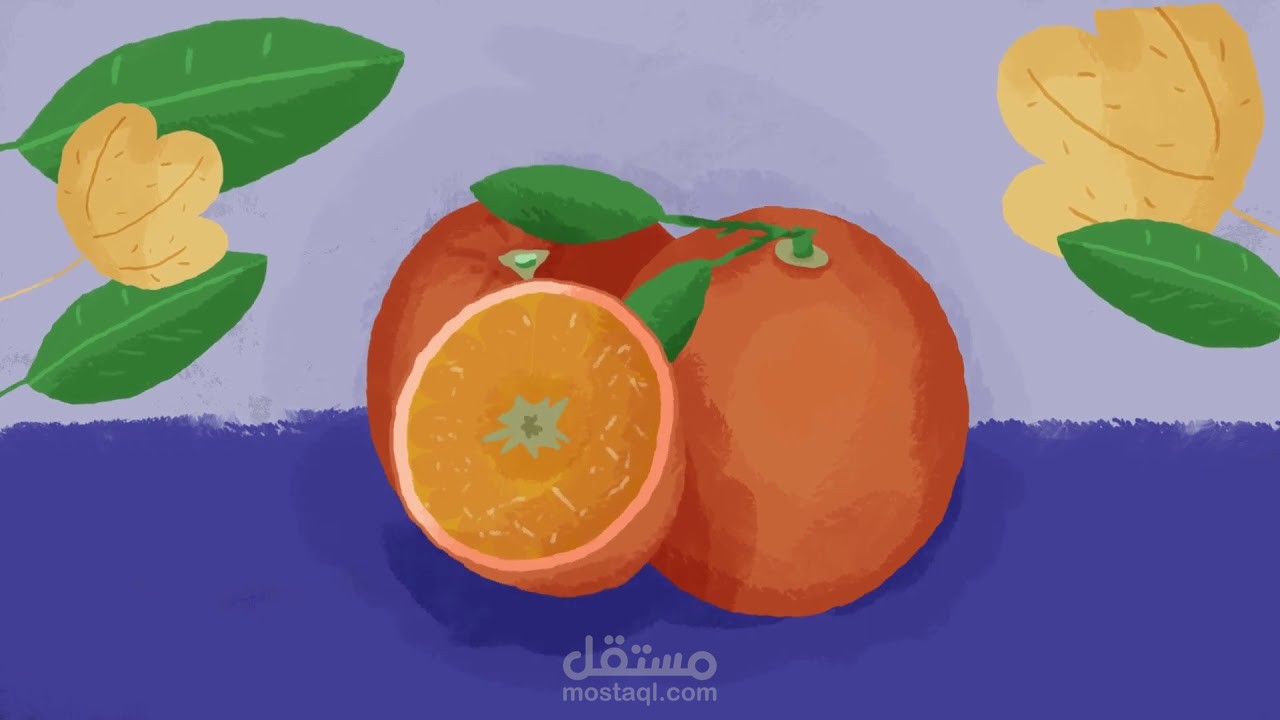 تحريك ورسم برتقال