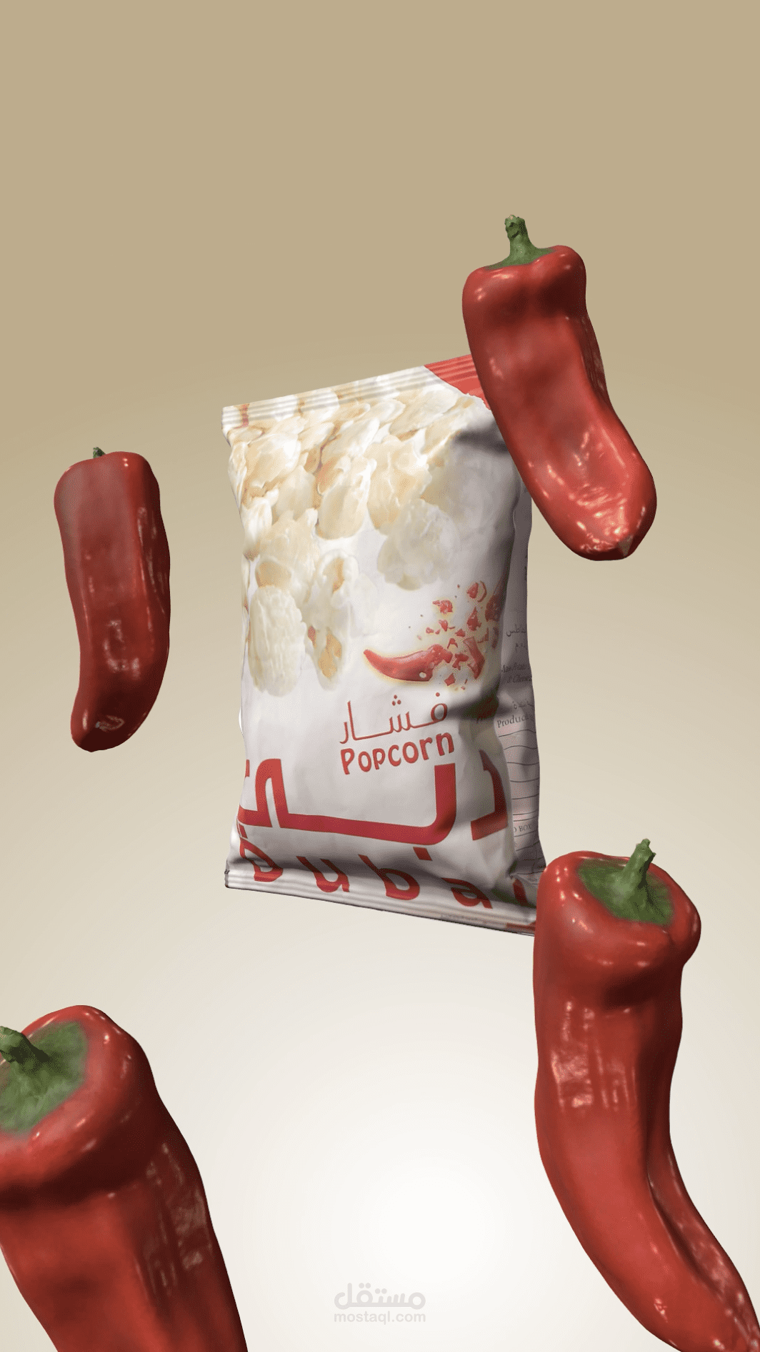 3D Product Ad Animation | Dubai Popcorn