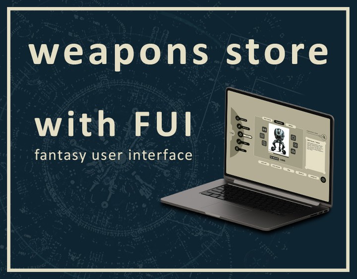 A weapons store with a fantasy UI