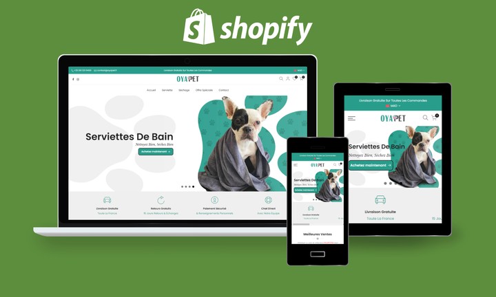 متجر فرنسي لعلامة تجارية متخصصة في مستلزمات الحيوانات الأليفة على منصة شوبيفاي Shopify