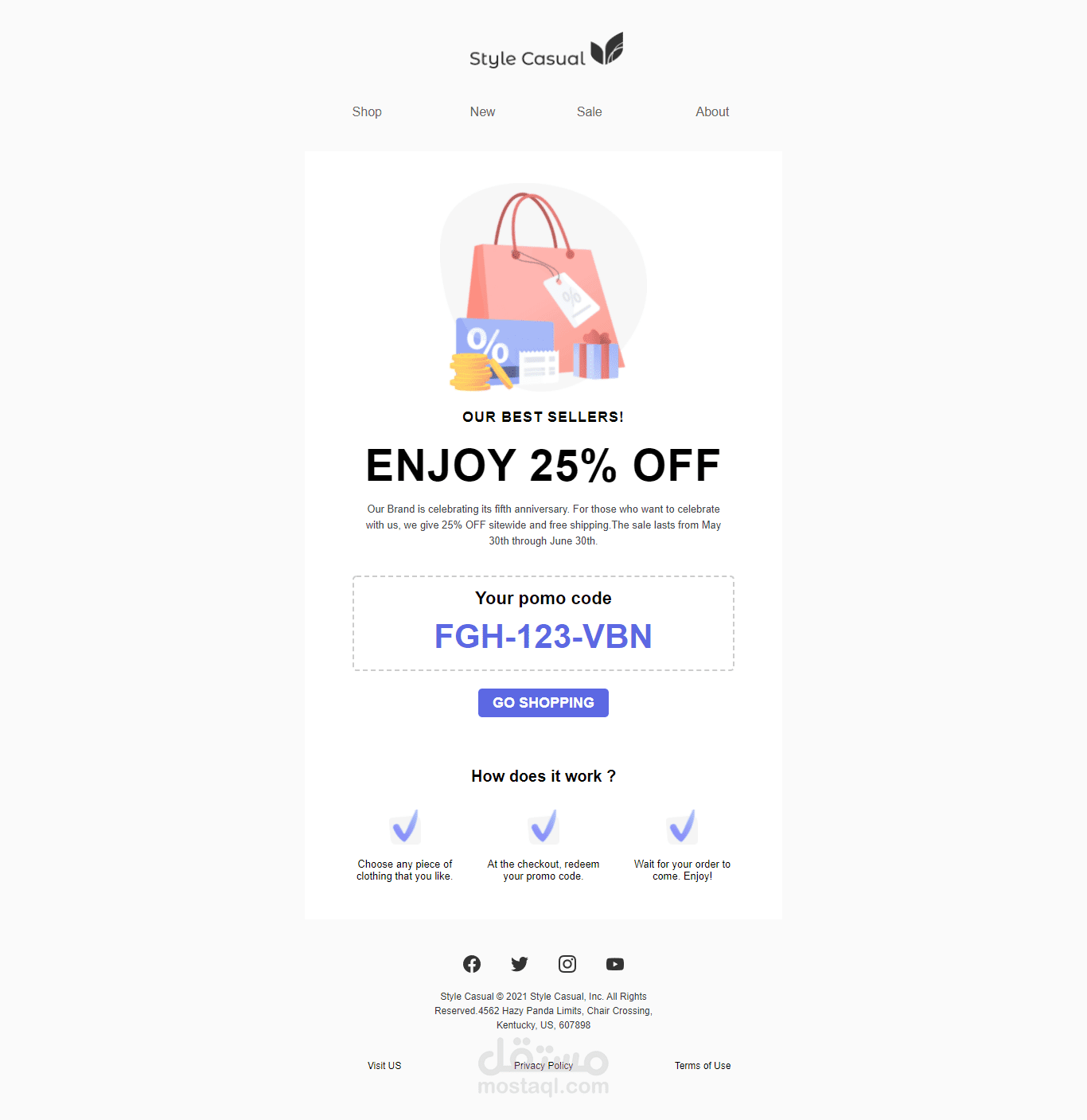 قالب email لمتجر