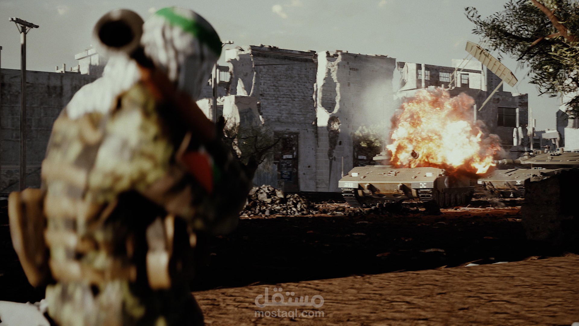 Gaza under attack, But .3D animation