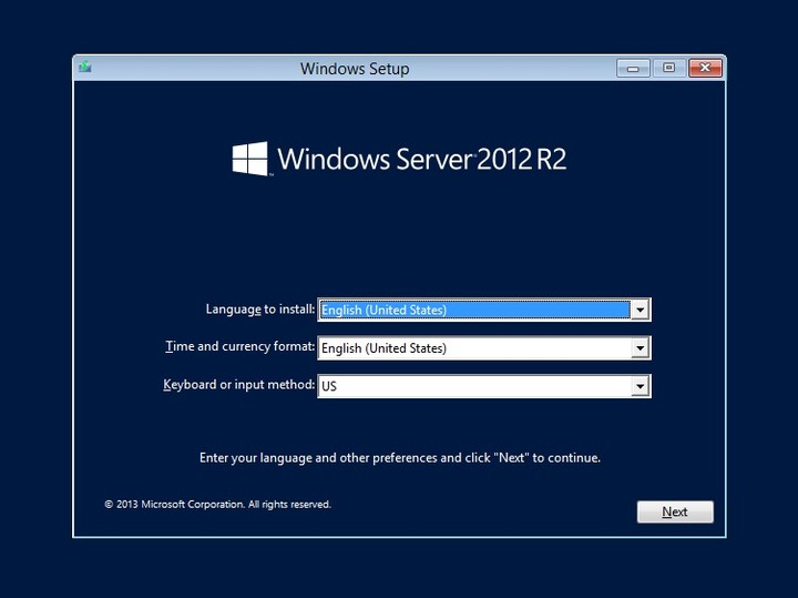 Installation Windows Server