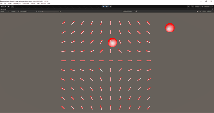 محاكاة حقول المتجهات على يونتي
