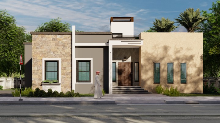 exterior render for residential house