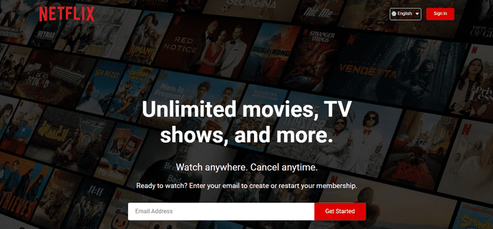 عمل موقع مماثل لنتفليكس Netflix-Website