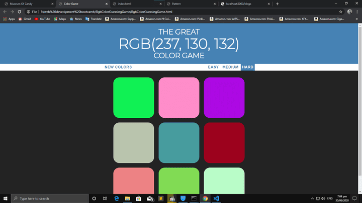 RGB colors game