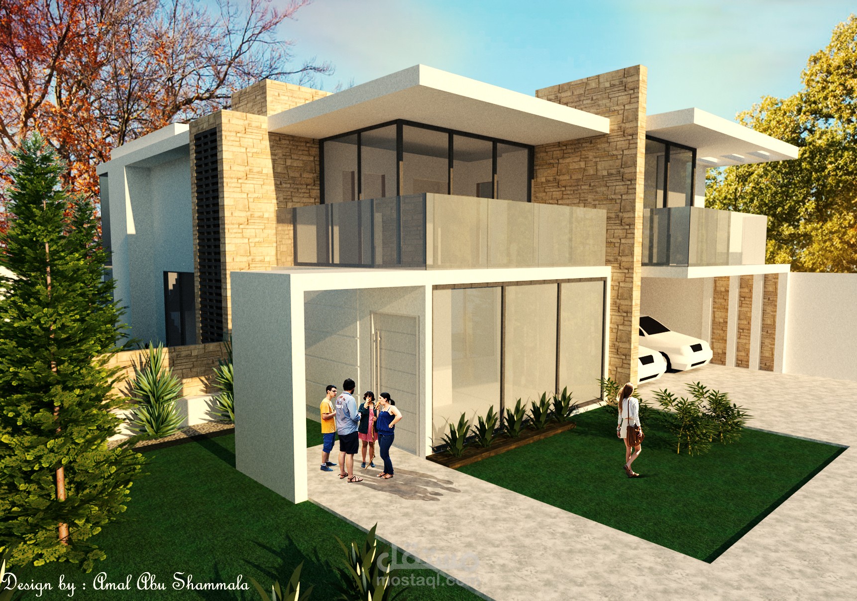 فيلا على الطراز الحديث البسيط (modern villa)