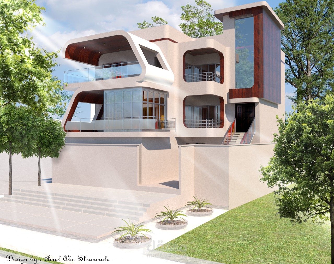 فيلا على الطراز الحديث البسيط (modern villa)