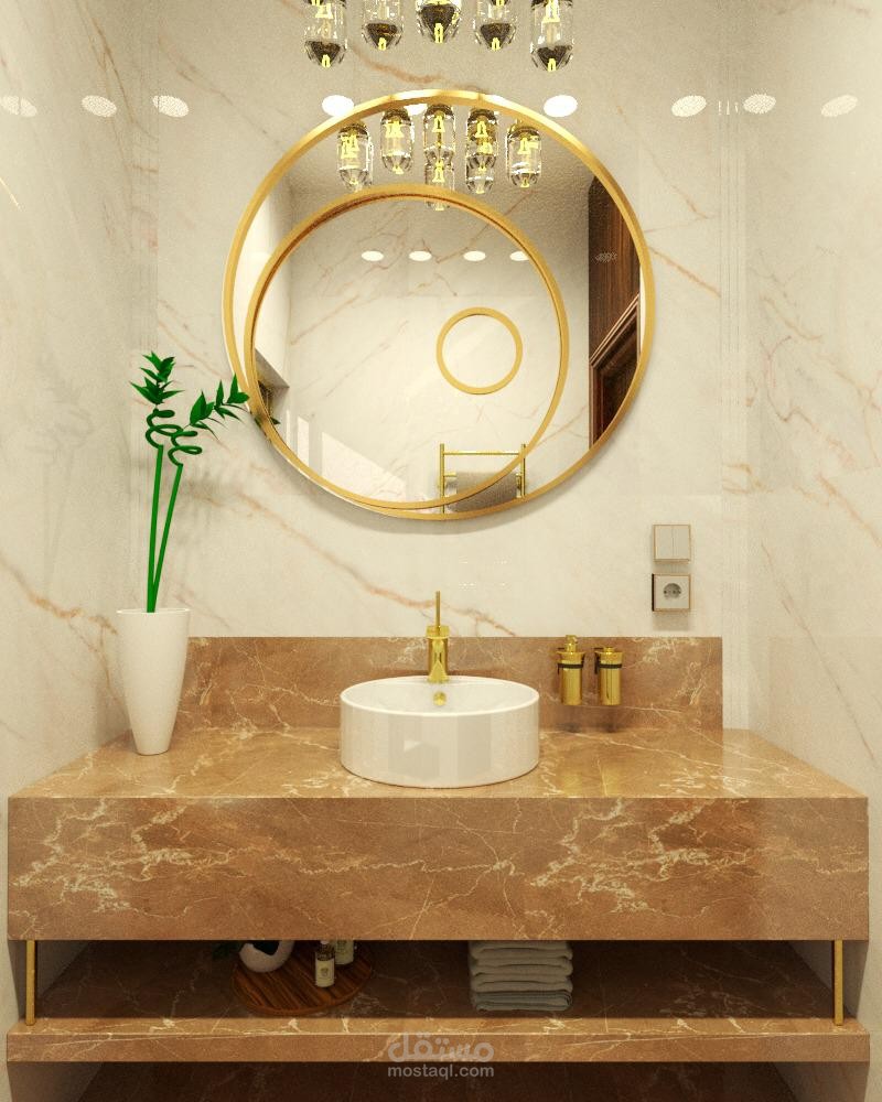 golden bathroom