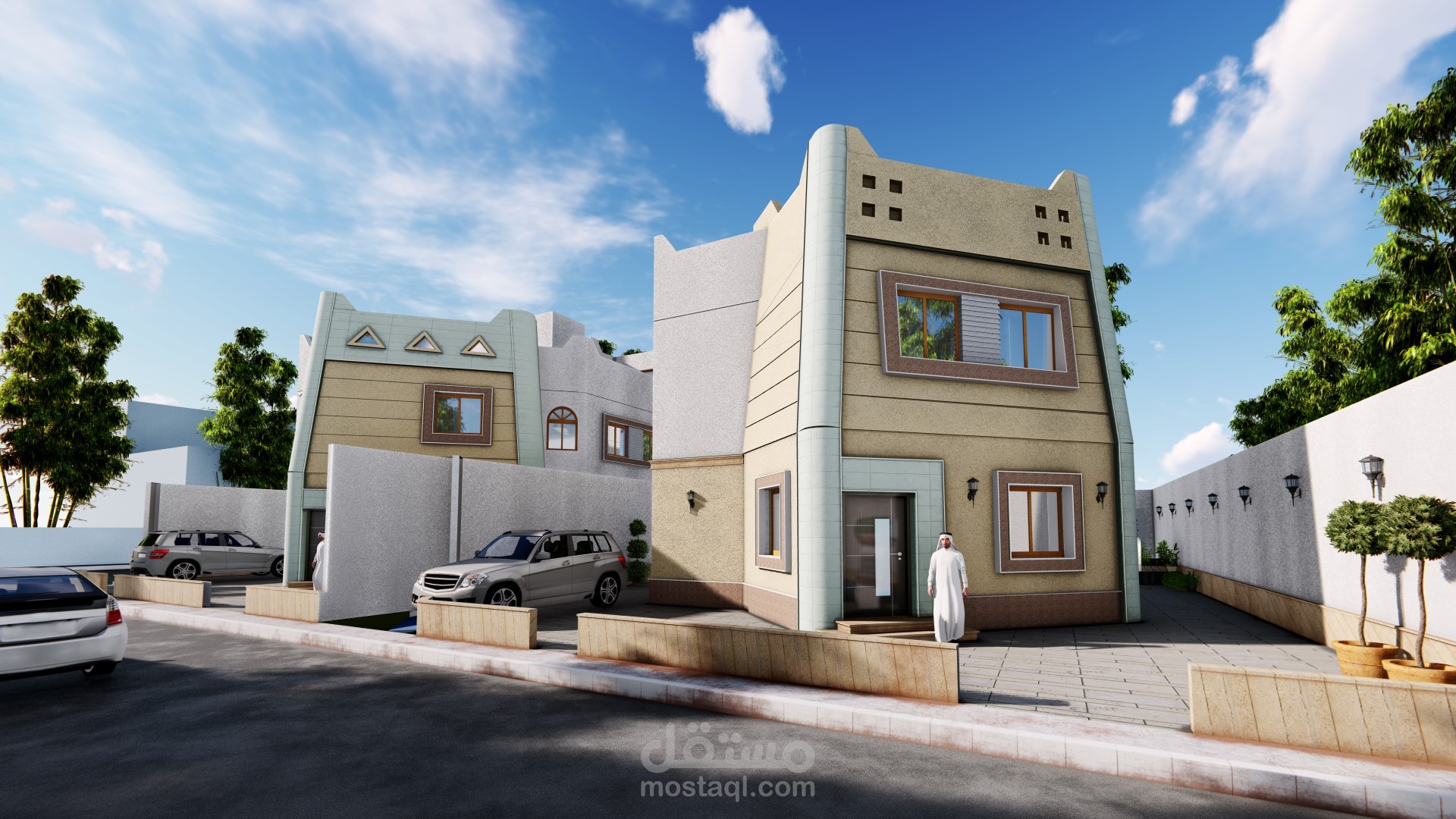 تطوير التصميم الخارجي فيلات حي النفل بالرياض (المملكة العربية السعودية )