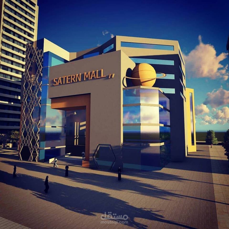 تصميم مبنى اداري تجاري