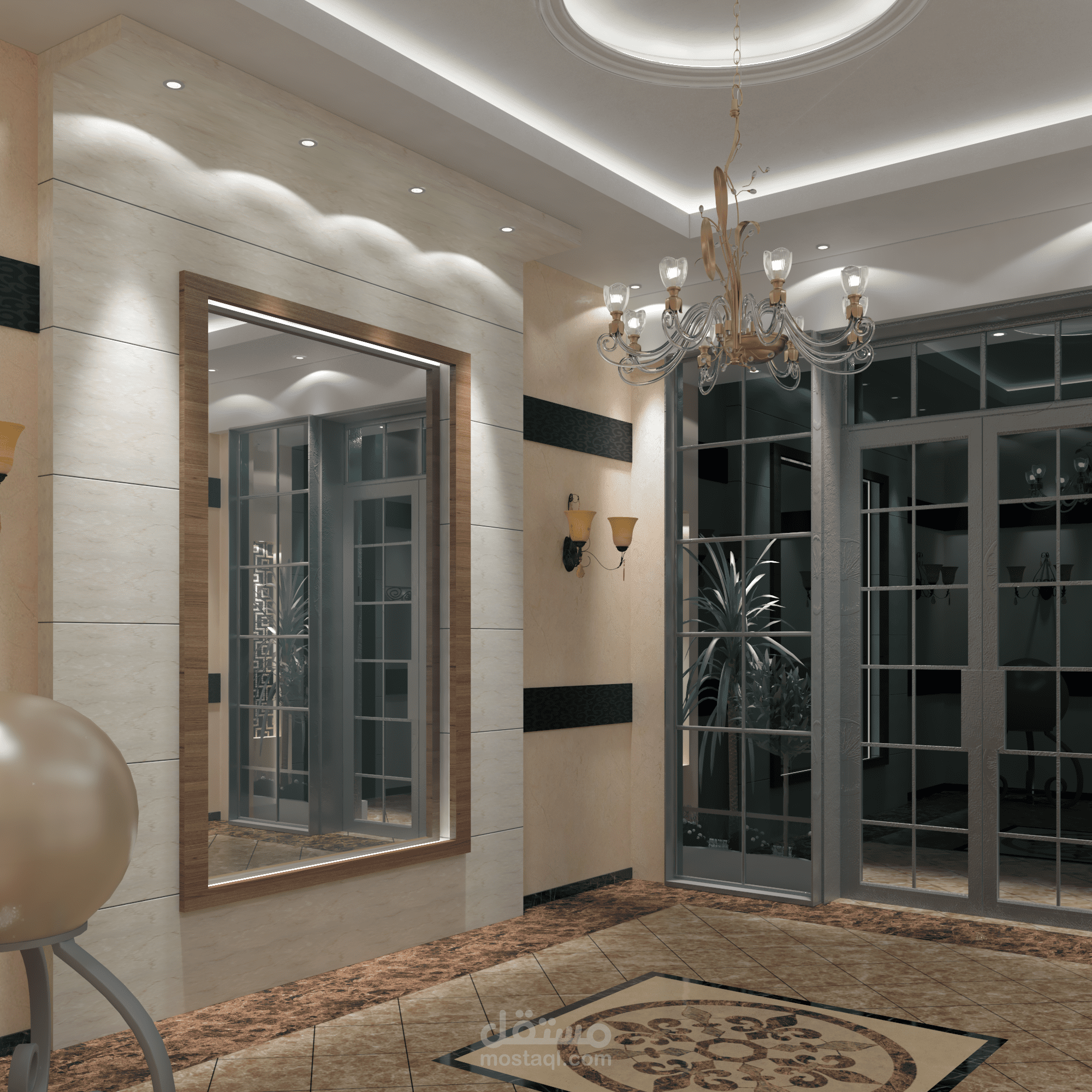 تصميم مدخل لبناء سكني