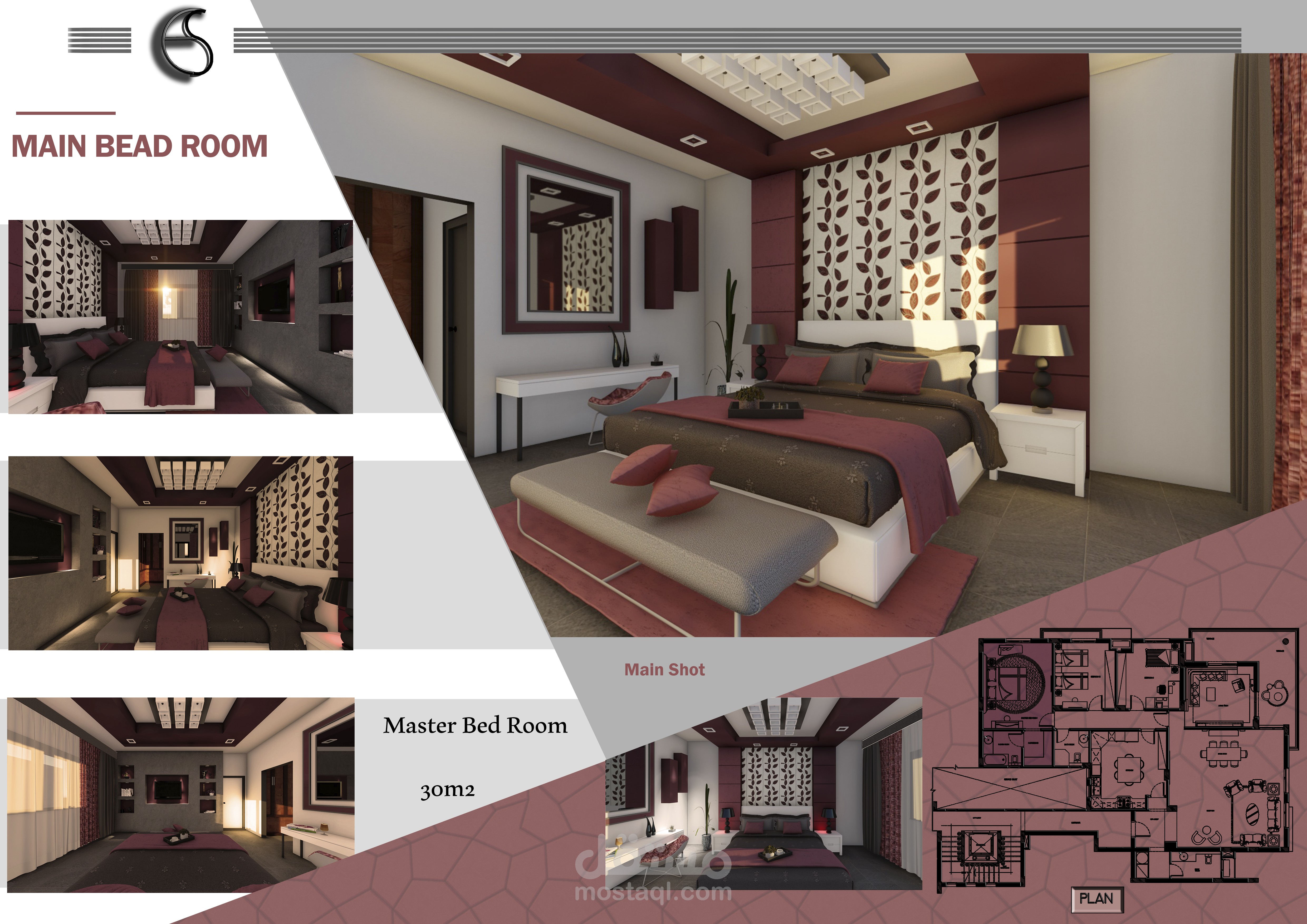 (Interior design (main bed room | مستقل