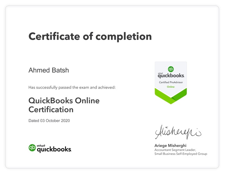 QuickBooks ProAdvisor Certification