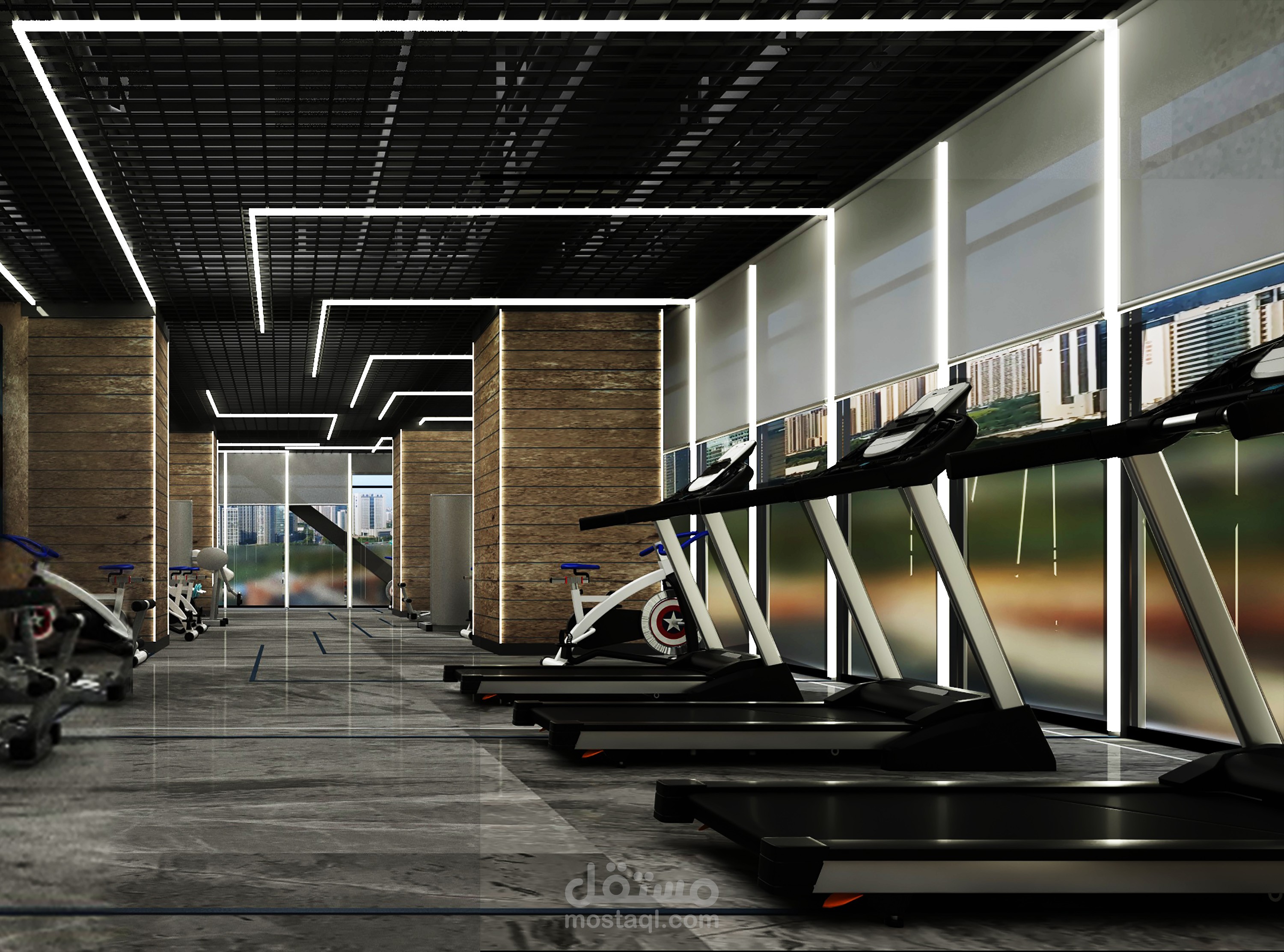 gym Interior design | مستقل