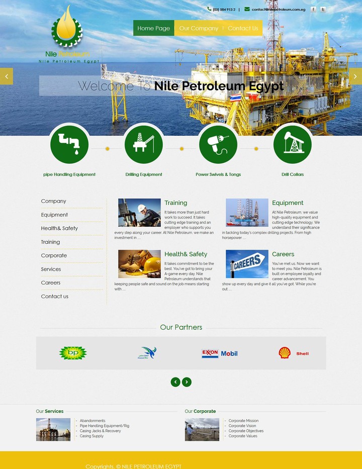 Nile petroleum website design
