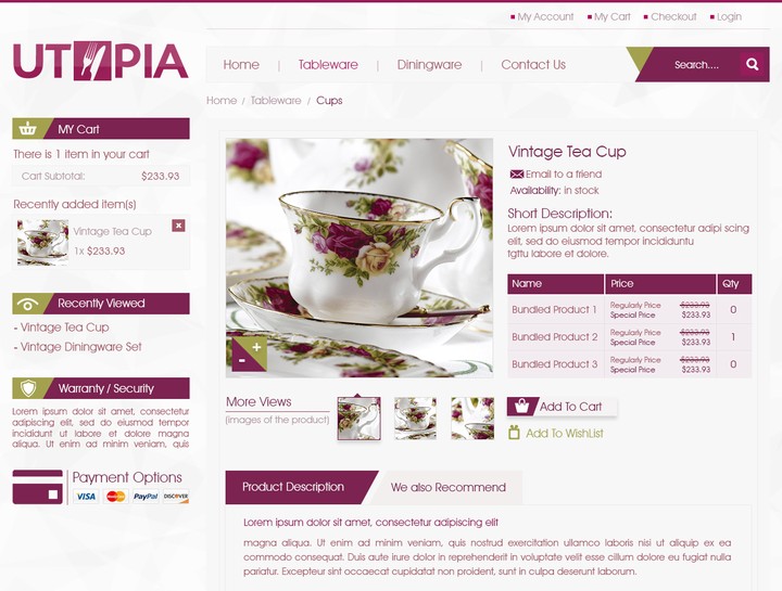 Utopia website design