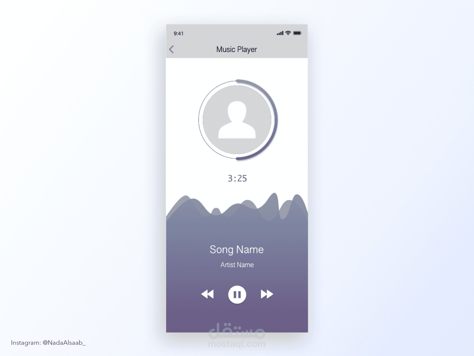 تصميم صفحة صوتيات لتطبيق | Music app