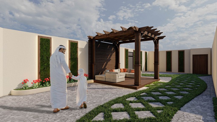 تصميم اللاندسكايب لحديقة في المملكة العربية السعودية