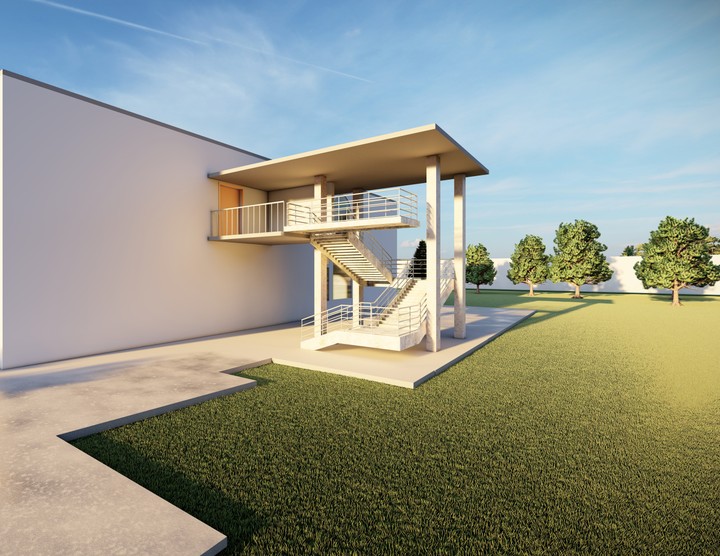 3D exterior commercial building