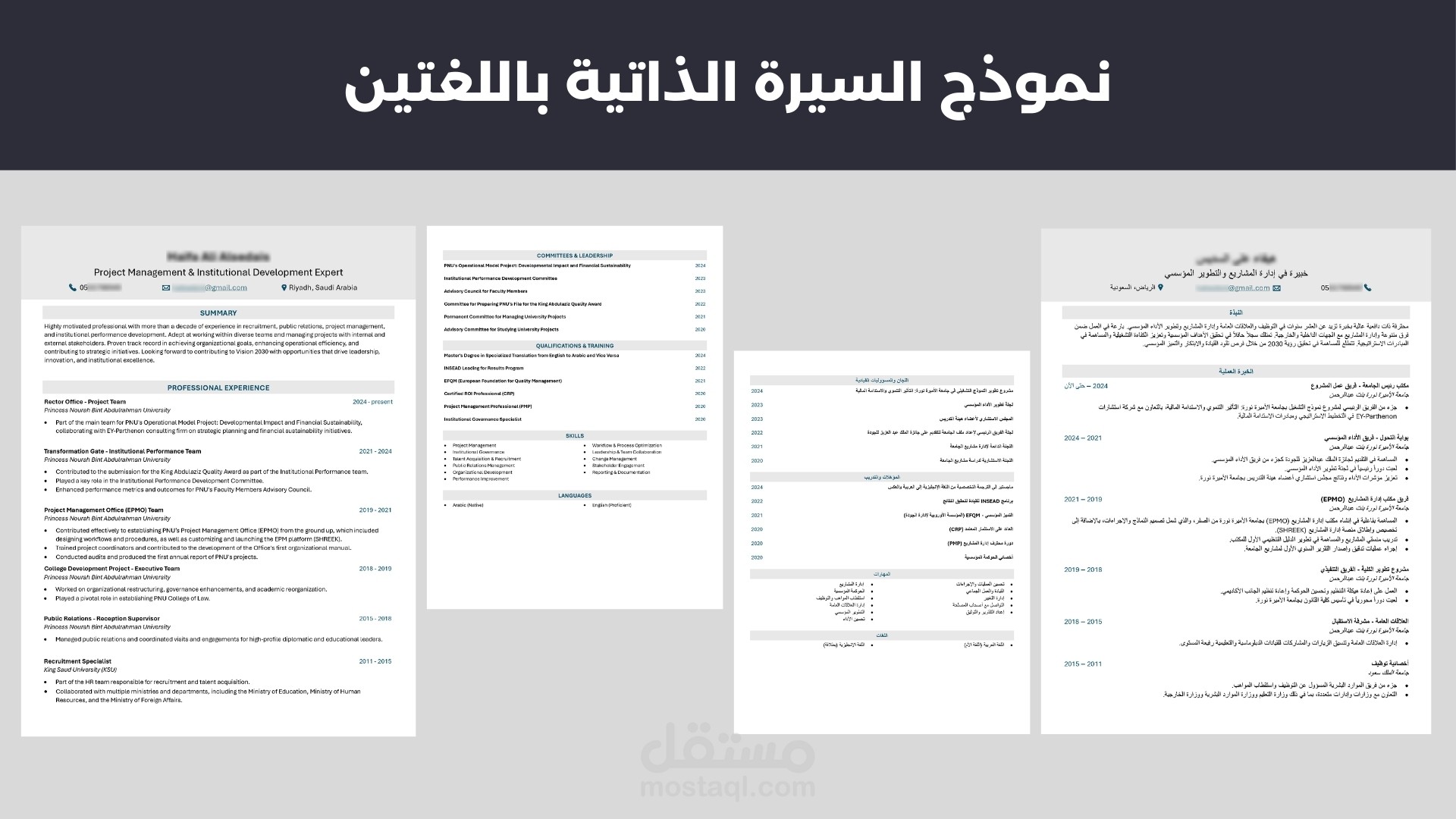 سيرة ذاتية CV احترافية ضمن المعايير مع ضمان تخطي ATS