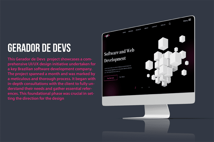 "Gerador de Devs"  UI/UX design Website