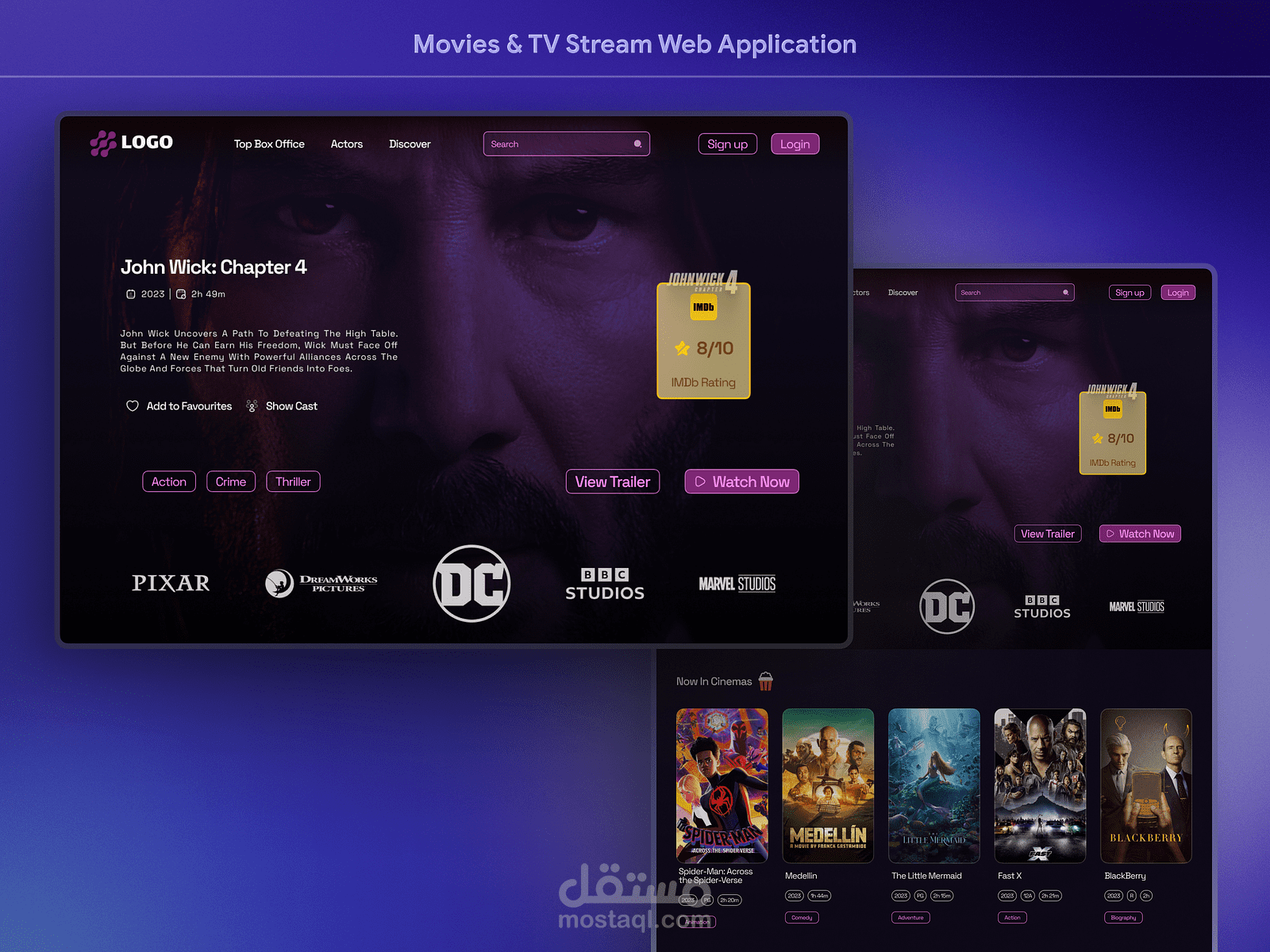 UI Design for Movies & TV Stream Web Application