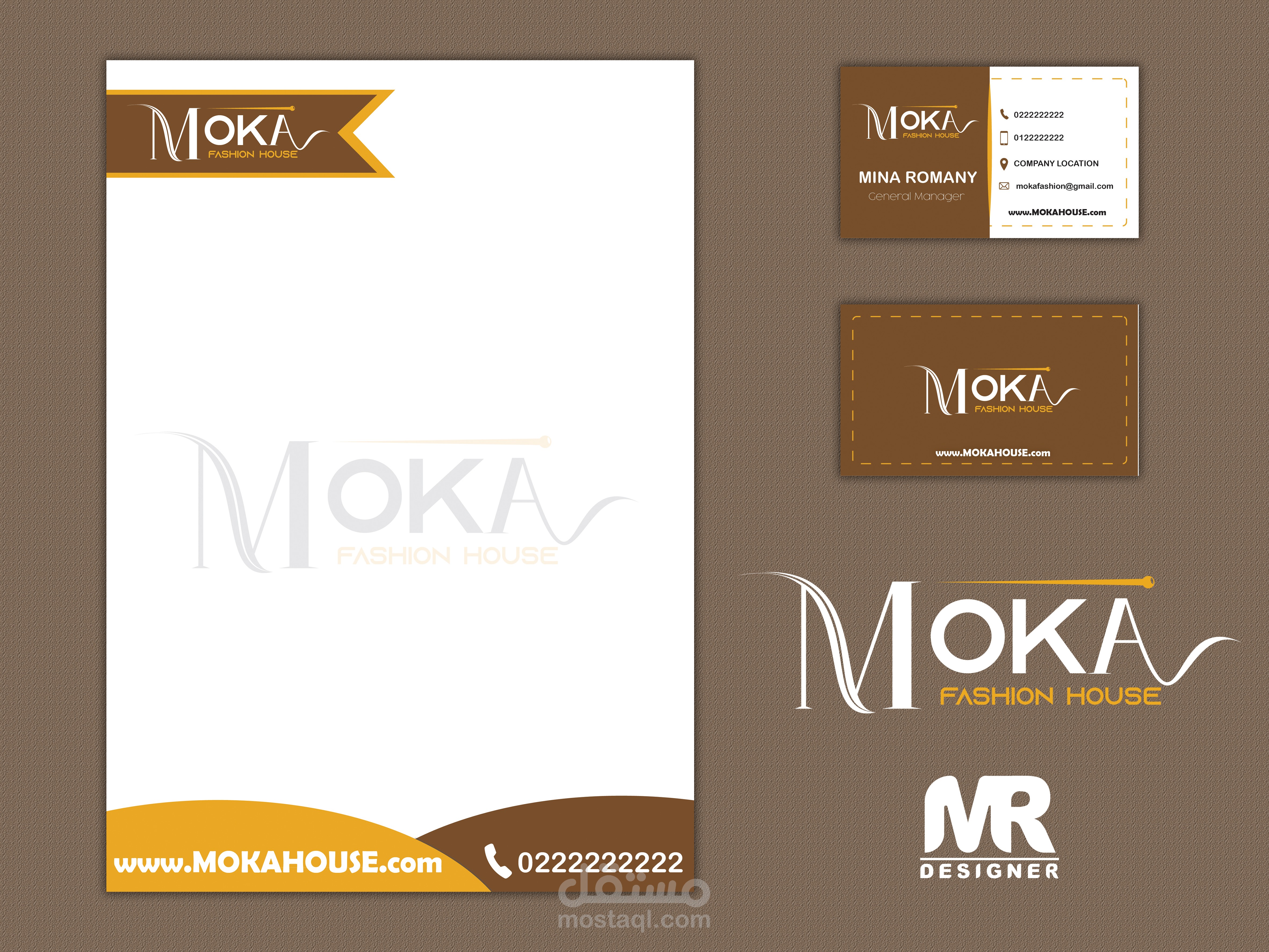 تصميم واجهة لشركة Moka fashion house