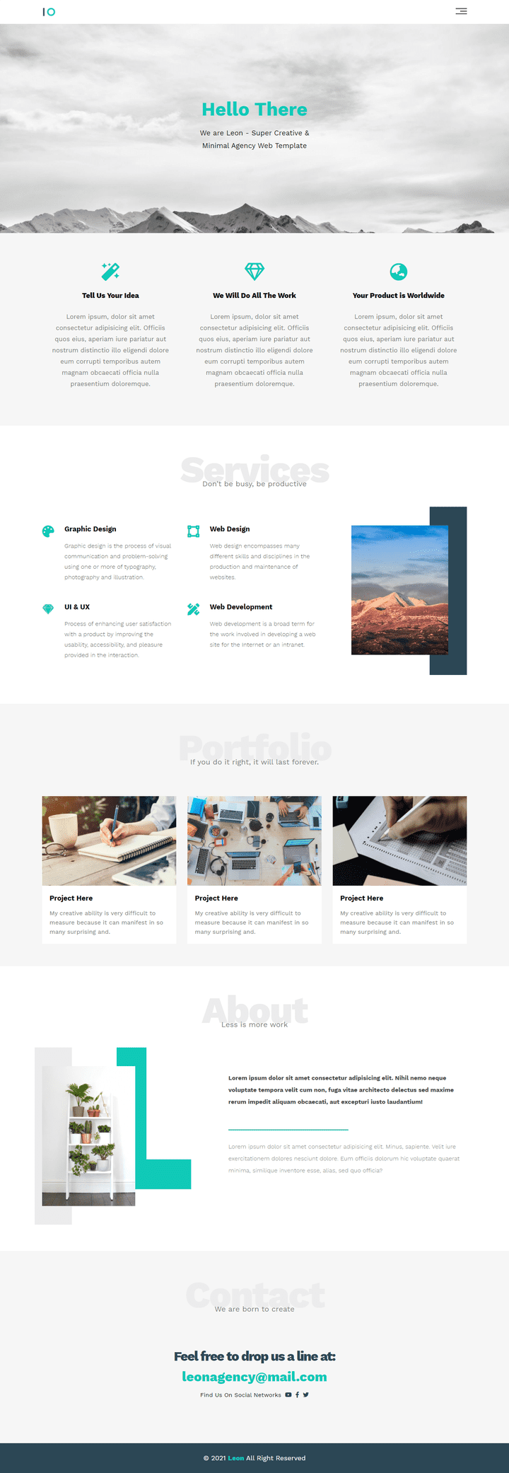 Leon | Minimal Agency Web Template