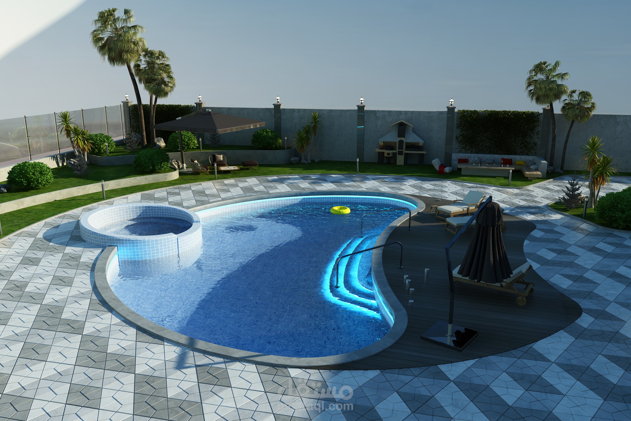 Swimming pool and garden villa in Egypt