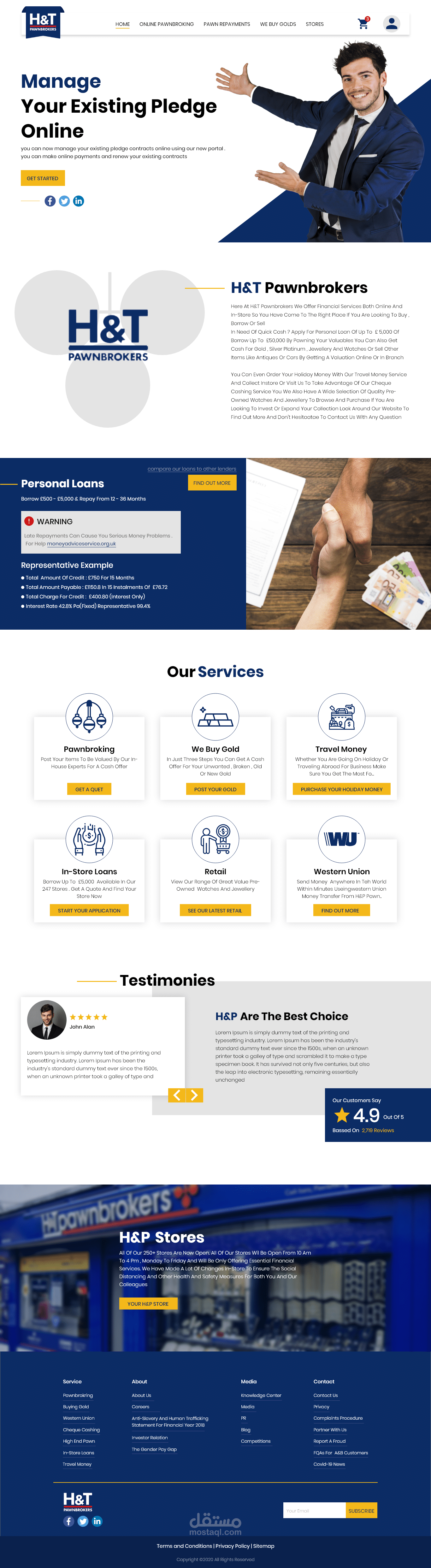 H&T  pawnbroking landing page