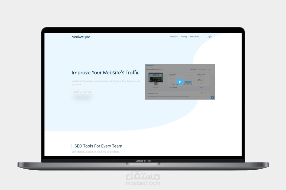 Company Website ( موقع تعريفي لشركة MarketGoo )