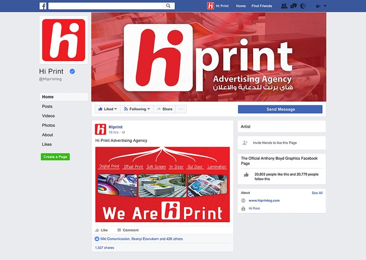 Hi Print Facebook Cover & Post