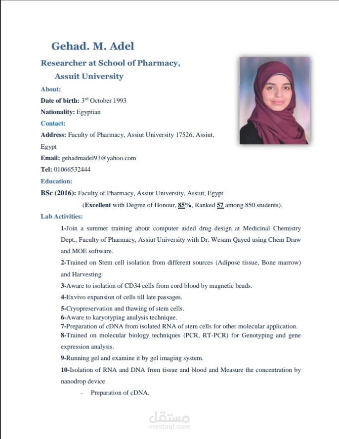 Academic CV For Research Internship academic-cv-for-research-internship