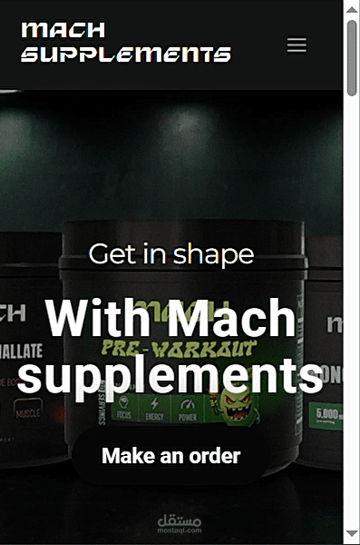 Mach supplements - website for dietary supplements brand