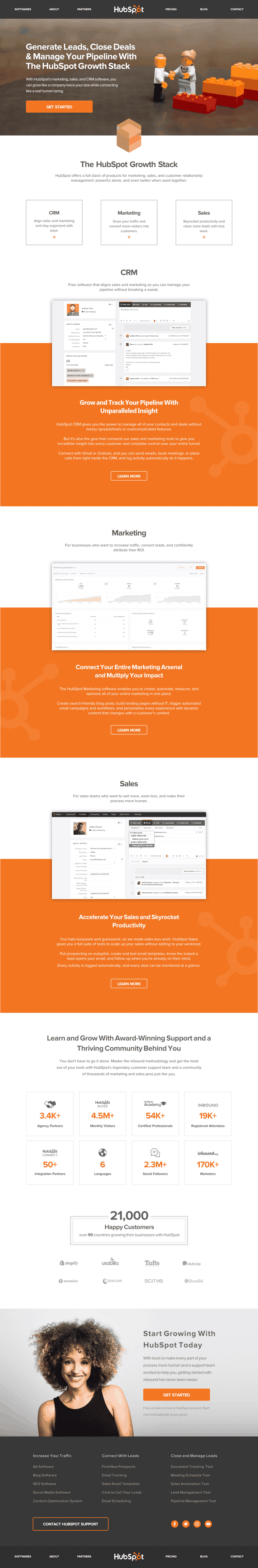 إعادة تصميم موقع HubSpot