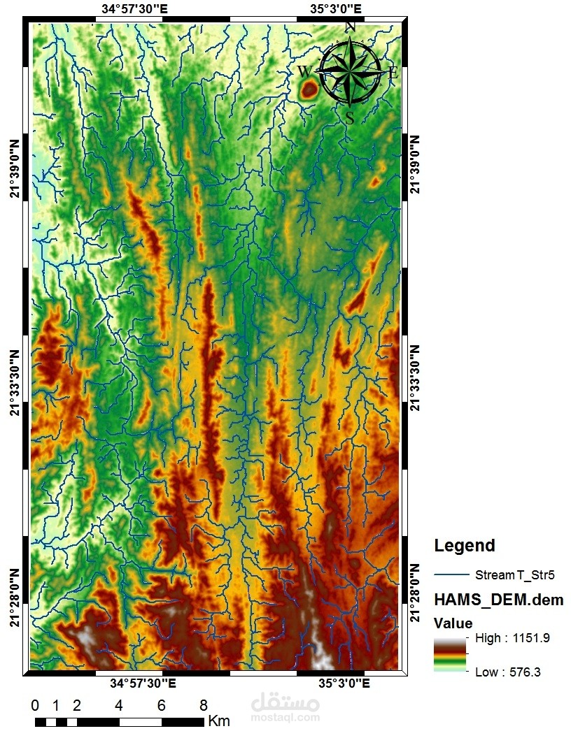 خريطة نظام تصريف ببرنامج ال GIS | مستقل