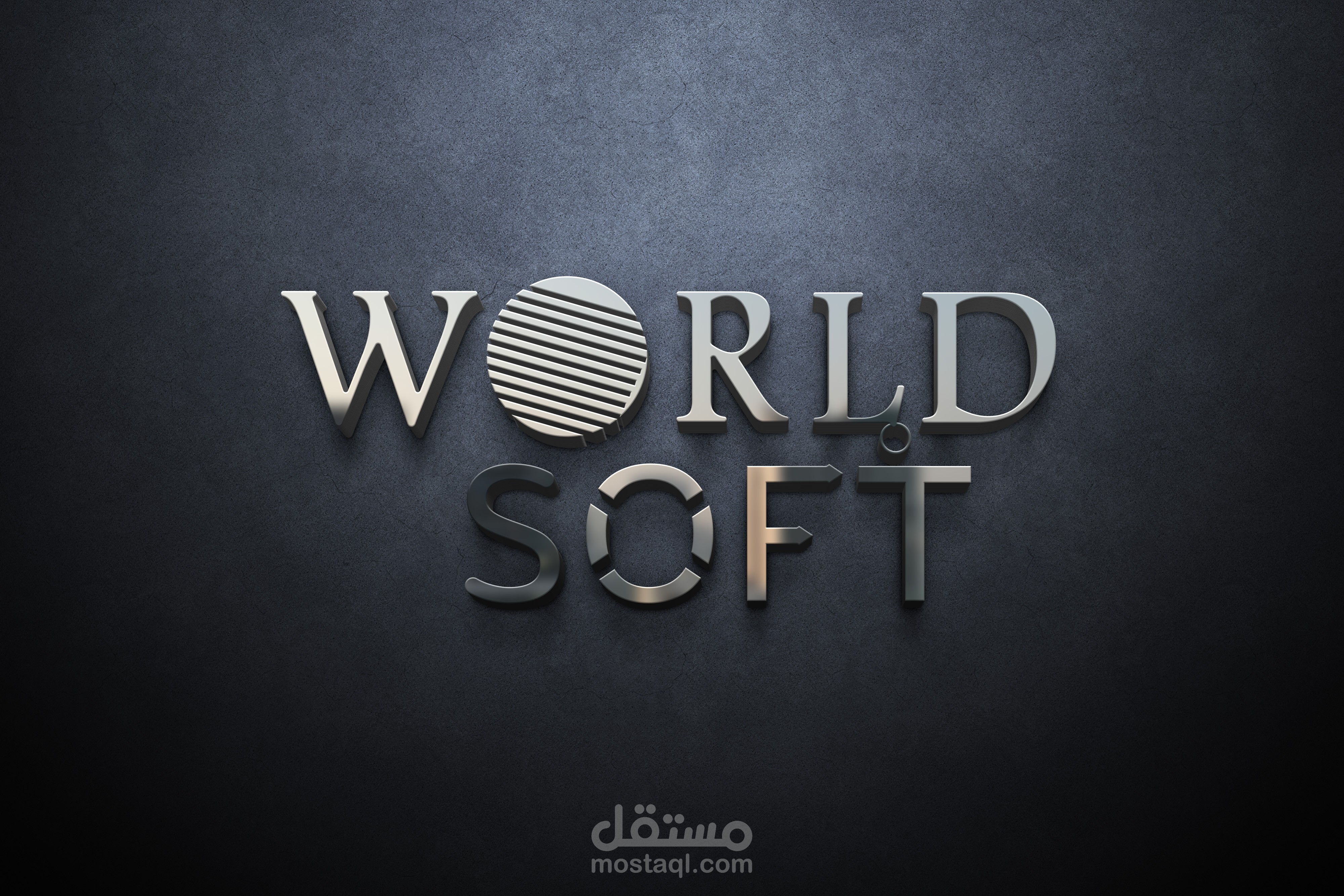 لوجو نصي لشركة world soft