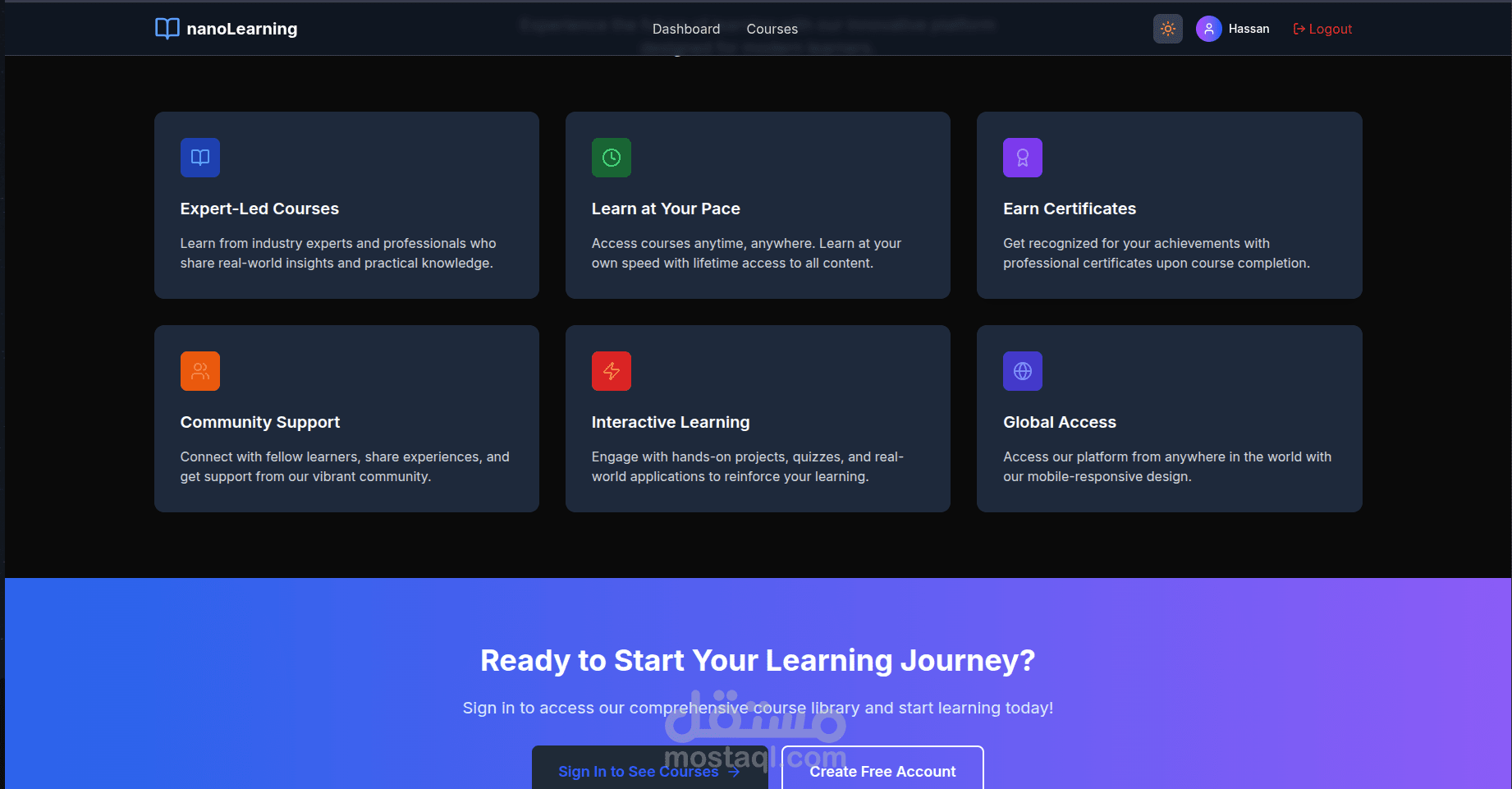 NanoLearning || an E-Learning Website