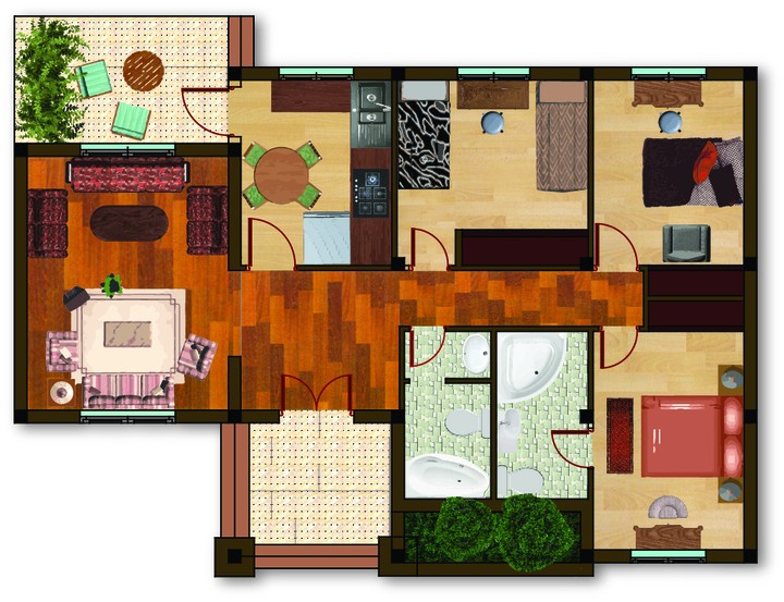 2D apartment plan