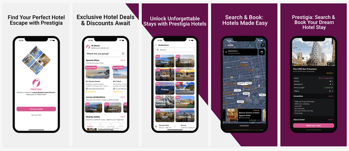 Prestigia luxury hotel mobile app